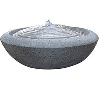 Fontaine Zen Terrazza - Fontaine d'Intérieur et d'Extérieur Cascade Zen - Décoration en Mouvement - Fontaine Jardin Terrasse et Lumière LED - Circuit fermé - Gris - Dia 40- H 16cm - Zen’Light