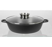 Fonte d'aluminium Poêle à servir noire 32 cm 4,5 L Casserole Rôtir induction Four Nouveau