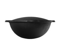 Fonte Kazan 10L rond NAMANGAN avec couvercle-grille Marmite de camping Kazan WOK Bouilloire Camping BBQ Asia