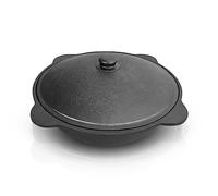 Fonte Kazan 22 L avec couvercle en fonte d'aluminium pour Plov Ouzbek Fond plat Wok