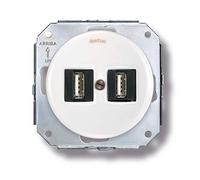 Fontini 31765172 Chargeur double USB en porcelaine Blanc