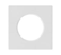 FONTINI - Bouton poussoir blanc glossy DOM avec plaque simple blanc - Sobriété et contrôle efficace