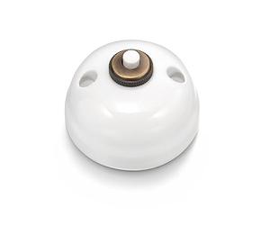 FONTINI - Bouton Poussoir Porcelaine Blanche 10A-250V