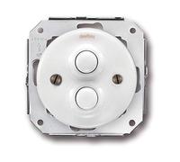 fontini - Double poussoir 10 A 250 V porcelaine blanc pack