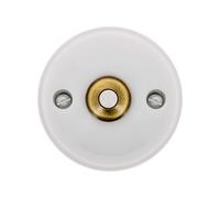 Fontini - Interrupteur bouton poussoir arrondi Garby blanc 10A Ø64,5 mm - Blanc