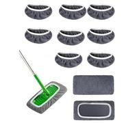 Fonyiunce 10 Pièces Lingettes Reutilisable pour Sweeper, Chiffons de Sol Humides et Sèche en Microfibre Kit, Chiffons Rechange Lavables, Serpillière Recharge Balai Vapeur, pour Le Nnettoyage des Sols