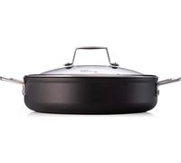 food appeal Edge Casserole à induction, Casserole, Poêle à induction 28cm basse avec couvercle en verre | Black Crystal Design | pour cuisinière à induction, cuisinière à gaz, cuisinière électrique et
