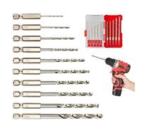 Foonary Lot de 10 forets hélicoïdaux HSS M35 cobalt, longueur standard, accessoires professionnels pour acier inoxydable, métaux durs, forets métalliques robustes avec tige hexagonale dans une boîte