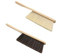 Foonary Lot de 2 balayettes avec manche en bois, 35 cm, poils en polypropylène avec poignée en bois pour enlever la poussière, balai à main avec corde de suspension pour la maison, le bureau, le