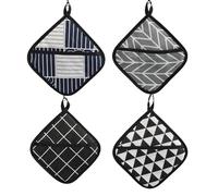 Foonary Lot de 8 maniques avec sac - Maniques carrées en coton résistant à la chaleur - Lot de maniques carrées parfaites pour la cuisine et la pâtisserie, les débutants