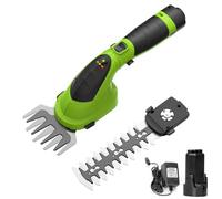 FOONNUN Cisaille Sculpte-Haie et Taille-Herbes sans Fil 7,2V | Cisaille à Gazon, 2 Lames, Largeur/Longueur de Coupe 9,3 cm/17 cm, Poignée Rotative à 180°, Batterie 2000 mAh