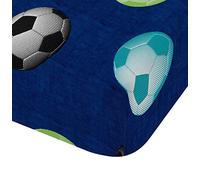 Football Blue Drap-Housse pour lit de 90 cm (90 x 200 cm)