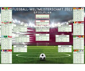 Football - Coupe du Monde 2022 - Planificateur mural Championnat du Qatar - Taille 91,5x61 cm