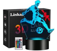 Football Enfants Veilleuse, Cadeau Garçons Lampe Illusion 3D LED Lumière, Télécommande 16 Couleurs Changeantes Dimmable, Cadeau d’anniversaire pour Fan de Football Enfant Garçon Chambre Décoration