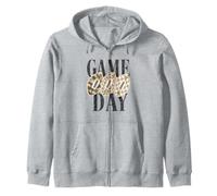 Football Game Day Camo Leopard Plaid Motif Neutre Sweat à Capuche