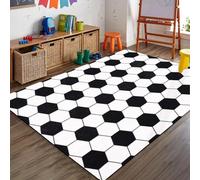 Football Tapis 120x180 cm Sports Moquette Antiderapant à Poils Courts Tapis 3D Lavable en Machine Convient aux Chambres d'enfants Cuisines et Salons a-3216