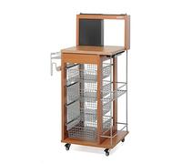 Foppapedretti Chariot de Cuisine en Bois de hêtre Massif aggloméré métal Noyer H117 P46 L60 cm