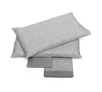 Foppapedretti Notte & Nature Parure de lit Double 2P, Drap Plat, Drap-Housse et 2 taies d'oreiller ; Wave Pearl 100% Coton, fabriquée en Italie