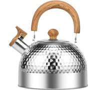 Foppla Bouilloire 3/2 l avec poignée anti-calcaire - Théière en acier inoxydable de qualité alimentaire - Théière chauffante pour cuisinière à gaz, cuisinière à gaz, cuisinière à induction
