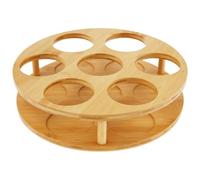 Foppla Organisateur de sirop de café rotatif en bois - Support à 7 emplacements pour bouteille de sirop - Multifonction - Porte-bouteille de sirop pratique - Support pour sirop - Pour sirop, alcool,
