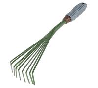 Foppla Râteau à feuilles, râteau à gazon de 39,9 cm, balai à feuilles avec poignée ergonomique légère et confortable, râteau de nettoyage pour excréments d'animaux domestiques, outils de jardinage