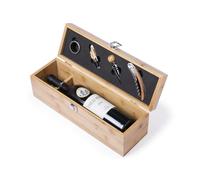 FOR ADVENTUR Coffret Cadeau Vin en Bambou, Bouteille 750 ml | Tire-Bouchon Inclus, Bouchon Inclus, Coupe-Capsule Inclus, Étui Élégant, Prêt à Offrir
