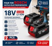 For Batterie Bosch 2PCS Professionnelle - Technologie Lithium-Ion Avancée Aucune Perte de Mémoire Prête pour le Travail Intensif