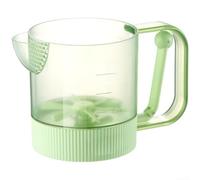 FOR SEMI Fouet à main automatique avec ressort assisté par pression de la passoire à maille fine et tasse à mesurer pour une performance de cuisine fiable (vert)