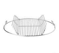 For Weber Grille de cuisson ronde pliable en acier inoxydable avec couvercle à charnière pour un accès facile au carburant et un chauffage uniforme Finition argentée (B)