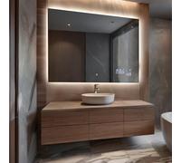 FORAM Glasmo Miroir Salle de Bain LED 100x70 cm Ellie - Personalizer - Rectangulaire Miroir Mural avec Éclairage Intégré Miroir Lumineux - avec Accessoires - sur Mesure