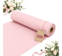 Forbabe Chemin de table en non-tissé - 30 cm x 30 m - Rose clair - Rouleau de chemin de table indéchirable - Décoration de table moderne pour mariage, baptême, communion et anniversaire de fille