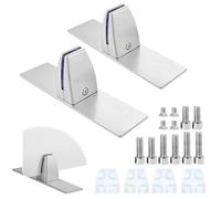 Forbabe Lot de 2 pinces de séparation de bureau en forme de T, en alliage d'aluminium, clip de partition de bureau réglable, support de base, séparateur de bureau pour cloison de séparation de 2 à 25