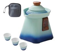 Forbidden City Travel Tea Set, Kung Fu Tea Maker with Quick-Brew Cup, Ceramic Portable Elegant Teas Maker with Storage Bag for Outdoor Camping Picnic