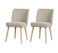 FORCE - lot de 2 chaises de repas tissu naturel Beige