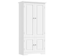 FOREHILL Armoire de Rangement,4 Portes, Petit Meuble de Rangement | Armoire chambre, Buffet haut cuisine, Étagère réglable, Meuble de rangement de salon, chambre, entrée, 58x31,5x123cm, Moderne