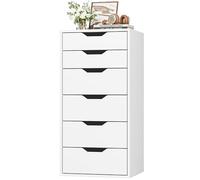 FOREHILL Commode 6 Tiroirs Chiffonnier Haut Commode Chambre 90.5 cm Blanche | Commode chambre adulte, 45x40x90.5cm, Meuble de rangement pour bureau salon entrée,coins, Rangement pour cosmétique/vêtements