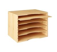 FOREHILL Corbeille à courrier en Bambou, Tablettes Amovibles, 36x25x26cm
