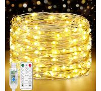 Forepin 150LED Guirlande Lumineuse, 15M USB Etanche Guirlande LED 8 Modes avec Télécommande et Minuterie, Lumière Etoilée en Fil de Cuivre pour Interieur, Décoration, Noël, Oirée, Mariage, Fête