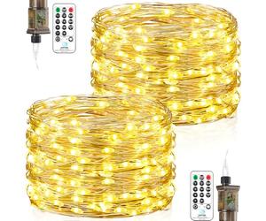Forepin Guirlande Lumineuse, 2 Pièces 18M 150LED Guirlande Lumineuse Intérieur Prise 8 Modes Étanche avec Minuterie Lumières de Noël pour Décoration Intérieure Extérieure, Sapin Fête Maison Soirée