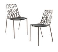 Forest - 2 chaises de jardin coussins incl. incl. 2 cushions anthracite