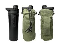Forest Fundamentals Pochette isotherme pour bouteille | Compatible avec les filtres à eau Grayl, les bouteilles à large ouverture de 946 ml et les tasses gigognes | Toile de coton cirée faite à la
