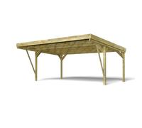 CARPORT BOIS 2 VOITURES 30,9M² 4 POTEAUX 9X9