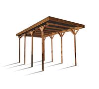 Carport simple en bois autoclave pour camping car Cerland 32,40 m² - Marron