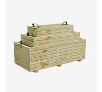 Forest Style Lot de 3 bacs à Fleurs rectangulaires en Bois Baroque - 245 L - Cerland
