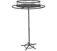 forestalk Vêtements rotatifs Support en métal Support de vêtement 360 Spin Boutique Affichage Plancher Standard d'orgue Organisateur avec Chaussure Étagère pour Usage Commercial à Domicile Blanc 80cm