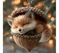 Forests Animal Acorn Ornaments | Ornement d'arbre De Noël pour Noël - Ornement en Acrylique 2D | Für Zuhause, Büro, Wohnzimmer, Garten, Haustür, Wand, Kaminsims, Fensterbank, Treppe