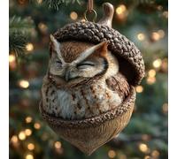 Forests Animal Acorn Ornaments | Ornement d'arbre De Noël pour Noël - Ornement en Acrylique 2D | Für Zuhause, Büro, Wohnzimmer, Garten, Haustür, Wand, Kaminsims, Fensterbank, Treppe