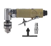 Foret à air coudé à 90°, perceuse angulaire pneumatique pour taraudage et perçage, foret à air en alliage de zinc à 25 000 tr/min avec mandrin 3/8", 90 psi, pour quincaillerie de