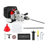 Foret à bois, moteur à deux temps à refroidissement par air de 33 cc avec foret de 10 × 350 mm, récipient mélangeur, entonnoir et tamis filtrants pour fixations d'arbres fruitiers, pour poser des