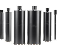 Foret à carotte, 6 pièces, diamètre 25,4 / 50,8 / 76,2 / 101,6 / 127,0 / 152,4 mm, profondeur de forage 356 mm, filetage interne 1-1/4 po-7, foret à carotte diamanté à eau pour béton armé, briques, ma